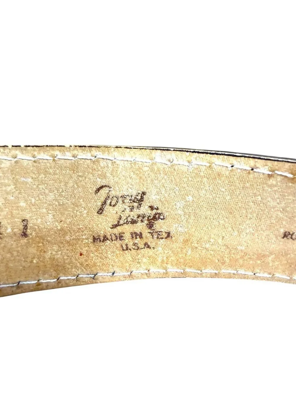 Vintage Rohms Lizard Leather Belt Black Made in USA Size 40 No Buckle